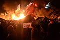Independence square during clashes in Kyiv, Ukraine. Events of February 18, 2014