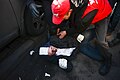 Injured during clashes in Kyiv, Ukraine. Events of February 18, 2014