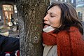 Young female protester cries in despair as the violence spreads during clashes in Kyiv, Ukraine. Events of February 18, 2014