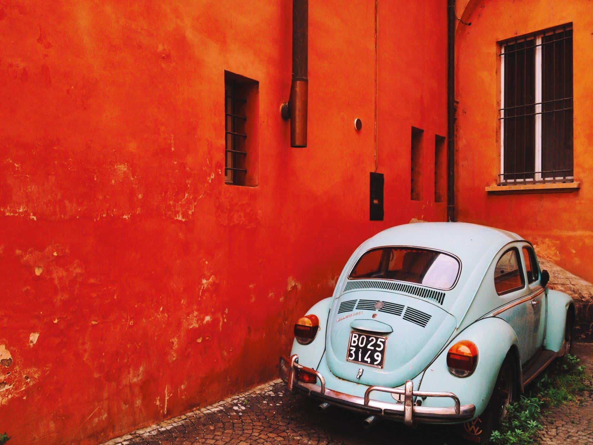 Car and building