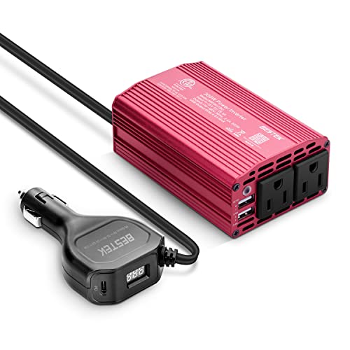 Best for Charging Everything: BESTEK Car Inverter with Dual 110v and USB