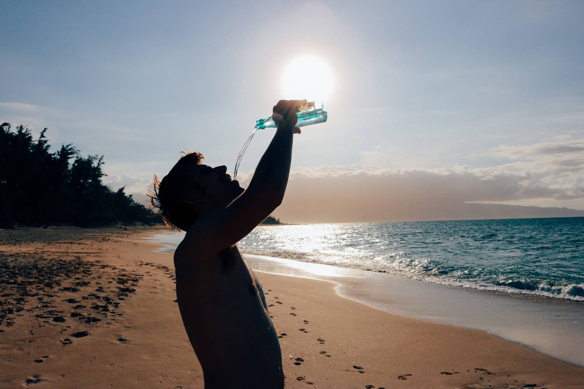 Man drinking water